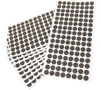 Adsamm® / 1280 x almohadillas de fieltro / Ø 12 mm / marrón / redondo / Protectores de suelo para patas de mueble / auto-adhesivos / con grosor de 1,5 mm de la máxima calidad