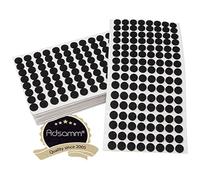 Adsamm® / 1280 x deslizantes de Fieltro autoadhesivos/Negro/ø 12 mm/Redondo/Deslizantes de Fieltro para Muebles de 3,5 mm de Grosor/Deslizantes para Muebles y Suelos