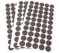 Adsamm® / 150 x almohadillas de fieltro de lana genuino / Ø 16 mm / marrón / redondo / Protectores de suelo para patas de mueble / auto-adhesivos / con grosor de 3 mm