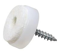 Adsamm® / 16 x Almohadillas con tornillo / Ø 20 mm / blanco / redondas / Patas de muebles con tornillo de la máxima calidad de Adsamm®