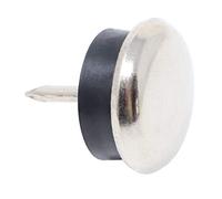 Adsamm® / 16 x Deslizante de metál con clavo y goma / Ø 20 mm / plateado / redondas / Patas de muebles con clavo de la máxima calidad de Adsamm®