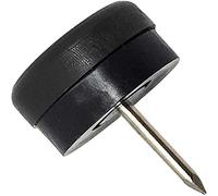 Adsamm® / 16 x Deslizante de plástico con clavo y goma / Ø 20 mm / negro / redondas / Patas de muebles con clavo y goma de la máxima calidad de Adsamm®