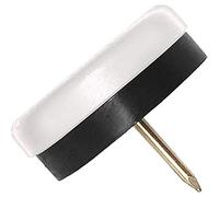 Adsamm® / 16 x Deslizante de plástico con clavo y goma / Ø 30 mm / blanco / redondas / Patas de muebles con clavo y goma de la máxima calidad de Adsamm®