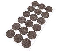 Adsamm® / 18 x Almohadillas de Fieltro de Lana Genuino/Ø 36 mm/marrón/Redondo/Protectores de Suelo para Patas de Mueble/Auto-Adhesivos/con Grosor de 3 mm