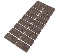 Adsamm® / 18 x Almohadillas de Fieltro de Lana Genuino / 25x50 mm/marrón/Rectangular/Protectores de Suelo para Patas de Mueble/Auto-Adhesivos/con Grosor de 3 mm