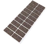 Adsamm® / 20 x Almohadillas de Fieltro de Lana Genuino / 20x40 mm/marrón/Rectangular/Protectores de Suelo para Patas de Mueble/Auto-Adhesivos/con Grosor de 3 mm