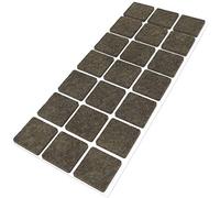 Adsamm® / 21 x deslizantes de Fieltro autoadhesivos/Marrón / 30x30 mm/Cuadrado/Deslizantes de Fieltro para Muebles de 3,5 mm de Grosor/Deslizantes para Muebles y Suelos