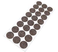 Adsamm® / 24 x almohadillas de fieltro de lana genuino / Ø 28 mm / marrón / redondo / Protectores de suelo para patas de mueble / auto-adhesivos / con grosor de 3 mm