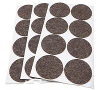 Adsamm® / 24 x Almohadillas de Fieltro de Lana Genuino/Ø 60 mm/marrón/Redondo/Protectores de Suelo para Patas de Mueble/Auto-Adhesivos/con Grosor de 3 mm
