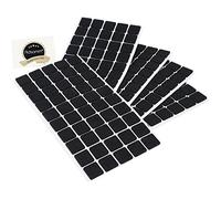 Adsamm® / 250 x deslizantes de Fieltro autoadhesivos/Negro / 20x20 mm/Cuadrado/Deslizantes de Fieltro para Muebles de 3,5 mm de Grosor/Deslizantes para Muebles y Suelos