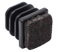 Adsamm® 32 deslizadores de fieltro para tubos, color negro, 16 x 16-18 x 18 mm, cuadrados, insertos rasgados de alta calidad con fieltro para sillas tubulares de acero