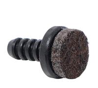 Adsamm ® /32 tapones de listones con fieltro, negro, Ø 5 a 6 mm/deslizadores redondos/de fieltro para muebles para sillas tubulares de acero de primera calidad, 1 pieza