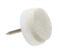Adsamm® / 32 x Almohadillas con clavo / Ø 17 mm / blanco / redondas / Patas de muebles con clavo de la máxima calidad de Adsamm®
