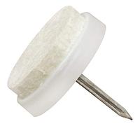 Adsamm® / 32 x Almohadillas con clavo / Ø 20 mm / blanco / redondas / Patas de muebles con clavo de la máxima calidad de Adsamm®