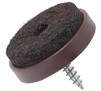 Adsamm® / 32 x Almohadillas con tornillo / Ø 28 mm / marrón / redondas / Patas de muebles con tornillo de la máxima calidad de Adsamm®