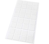 Adsamm® / 32 x almohadillas de fieltro / 25x25 mm / blanco / cuadrado / Protectores de suelo para patas de mueble / auto-adhesivos / con grosor de 1,5 mm de la máxima calidad
