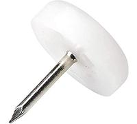 Adsamm® / 32 x Deslizante de plástico con clavo / Ø 18 mm / blanco / redondas / Patas de muebles con clavo de la máxima calidad de Adsamm®