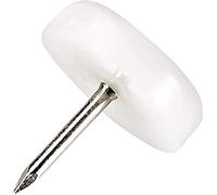 Adsamm® / 32 x Deslizante de plástico con clavo / Ø 20 mm / blanco / redondas / Patas de muebles con clavo de la máxima calidad de Adsamm®