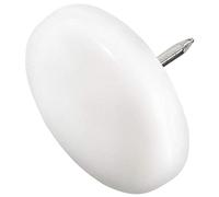 Adsamm® / 32 x Deslizante de plástico con clavo / Ø 30 mm / blanco / redondas / Patas de muebles con clavo de la máxima calidad de Adsamm®
