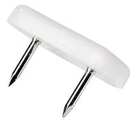 Adsamm® / 32 x Deslizante de plástico con clavo / 18x30 mm / blanco / rectangulares / Patas de muebles con clavo de la máxima calidad de Adsamm®