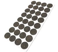 Adsamm® / 32 x deslizantes de Fieltro autoadhesivos/Marrón/ø 26 mm/Redondo/Deslizantes de Fieltro para Muebles de 3,5 mm de Grosor/Deslizantes para Muebles y Suelos
