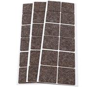Adsamm® / 36 x almohadillas de fieltro de lana genuino / 35x35 mm / marrón / cuadrado / Protectores de suelo para patas de mueble / auto-adhesivos / con grosor de 3 mm