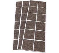 Adsamm® / 36 x almohadillas de fieltro de lana genuino / 40x40 mm / marrón / cuadrado / Protectores de suelo para patas de mueble / auto-adhesivos / con grosor de 3 mm