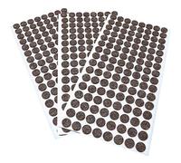 Adsamm® / 384 x Almohadillas de Fieltro de Lana Genuino/Ø 12 mm/marrón/Redondo/Protectores de Suelo para Patas de Mueble/Auto-Adhesivos/con Grosor de 3 mm