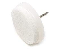 Adsamm® / 4 x Almohadillas con clavo / Ø 28 mm / blanco / redondas / Patas de muebles con clavo de la máxima calidad de Adsamm®