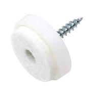 Adsamm® / 4 x Almohadillas con tornillo / Ø 24 mm / blanco / redondas / Patas de muebles con tornillo de la máxima calidad de Adsamm®