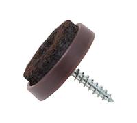 Adsamm® / 4 x Almohadillas con Tornillo/Ø 24 mm/marrón/Redondas/Patas de Muebles con Tornillo de la máxima Calidad de Adsamm®