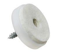Adsamm® / 4 x Almohadillas con tornillo / Ø 28 mm / blanco / redondas / Patas de muebles con tornillo de la máxima calidad de Adsamm®