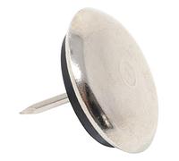 Adsamm® / 4 x Deslizante de metál con Clavo y Goma/Ø 35 mm/Plateado/Redondas/Patas de Muebles con Clavo de la máxima Calidad de Adsamm®
