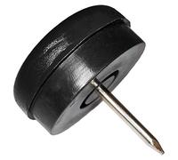 Adsamm® / 4 x Deslizante de plástico con clavo y goma / Ø 25 mm / negro / redondas / Patas de muebles con clavo y goma de la máxima calidad de Adsamm®