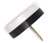 Adsamm® / 4 x Deslizante de plástico con Clavo y Goma/Ø 30 mm/Blanco/Redondas/Patas de Muebles con Clavo y Goma de la máxima Calidad de Adsamm®