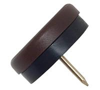 Adsamm® / 4 x Deslizante de plástico con clavo y goma / Ø 30 mm / marrón / redondas / Patas de muebles con clavo y goma de la máxima calidad de Adsamm®