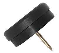 Adsamm® / 4 x Deslizante de plástico con clavo y goma / Ø 30 mm / negro / redondas / Patas de muebles con clavo y goma de la máxima calidad de Adsamm®