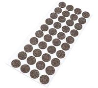 Adsamm® / 40 x almohadillas de fieltro de lana genuino / Ø 18 mm / marrón / redondo / Protectores de suelo para patas de mueble / auto-adhesivos / con grosor de 3 mm
