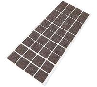 Adsamm® / 40 x almohadillas de fieltro de lana genuino / 25x25 mm / marrón / cuadrado / Protectores de suelo para patas de mueble / auto-adhesivos / con grosor de 3 mm
