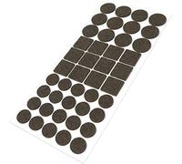 Adsamm® / 44 x almohadillas de fieltro / marrón / diferentes tamaños / Ø 28 mm / Ø 20 mm / 25x25 mm / Protectores de suelo para patas de mueble / auto-adhesivos / con grosor de 3,5 mm de la máxima calidad