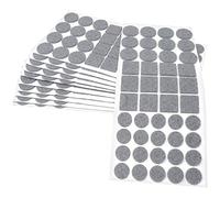 Adsamm® / 440 x almohadillas de fieltro / gris / diferentes tamaños / Ø 28 mm / Ø 20 mm / 25x25 mm / Protectores de suelo para patas de mueble / auto-adhesivos / con grosor de 3,5 mm de la máxima calidad