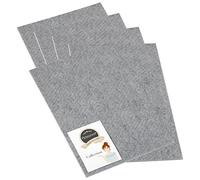 Adsamm® / 5 x placas auto-adhesivas de fieltro recortables / 200x300 mm / gris / rectangulares / almohadillas de fieltro / protectores de suelo para patas de mueble / grosor de 3,5 mm de la máxima calidad