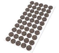 Adsamm® / 50 x almohadillas de fieltro de lana genuino / Ø 16 mm / marrón / redondo / Protectores de suelo para patas de mueble / auto-adhesivos / con grosor de 3 mm