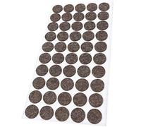 Adsamm® / 50 x almohadillas de fieltro de lana genuino / Ø 22 mm / marrón / redondo / Protectores de suelo para patas de mueble / auto-adhesivos / con grosor de 3 mm