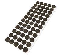 Adsamm® / 60 x deslizantes de Fieltro autoadhesivos/Marrón/ø 14 mm/Redondo/Deslizantes de Fieltro para Muebles de 3,5 mm de Grosor/Deslizantes para Muebles y Suelos