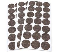 Adsamm® / 63 x almohadillas de fieltro de lana genuino / Ø 30 mm / marrón / redondo / Protectores de suelo para patas de mueble / auto-adhesivos / con grosor de 3 mm