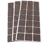 Adsamm® / 63 x almohadillas de fieltro de lana genuino / 30x30 mm / marrón / cuadrado / Protectores de suelo para patas de mueble / auto-adhesivos / con grosor de 3 mm