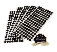 Adsamm® / 640 x deslizantes de Fieltro autoadhesivos/Negro/ø 12 mm/Redondo/Deslizantes de Fieltro para Muebles de 3,5 mm de Grosor/Deslizantes para Muebles y Suelos
