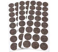 Adsamm® / 72 x almohadillas de fieltro de lana genuino / Ø 28 mm / marrón / redondo / Protectores de suelo para patas de mueble / auto-adhesivos / con grosor de 3 mm