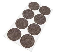 Adsamm® / 8 x Almohadillas de Fieltro de Lana Genuino/Ø 50 mm/marrón/Redondo/Protectores de Suelo para Patas de Mueble/Auto-Adhesivos/con Grosor de 3 mm